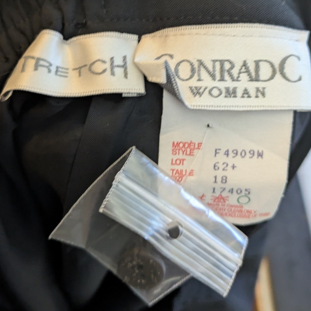 Vintage Corporate Goth Skirt Black Back Vent Long Maxi 18W - Picture 3 of 8